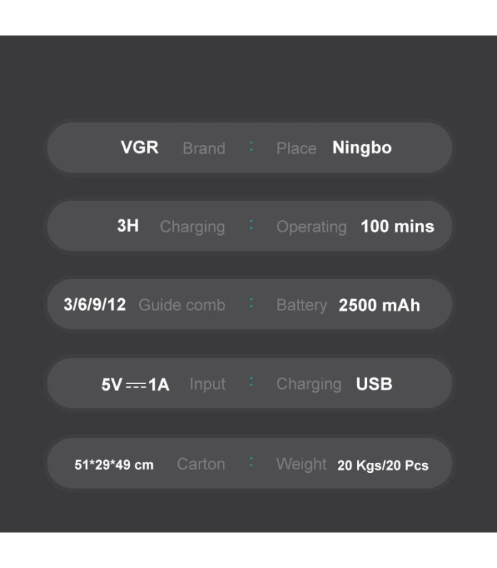 ماشین اصلاح سر و صورت حجم زن وی جی آر مدل: V-002