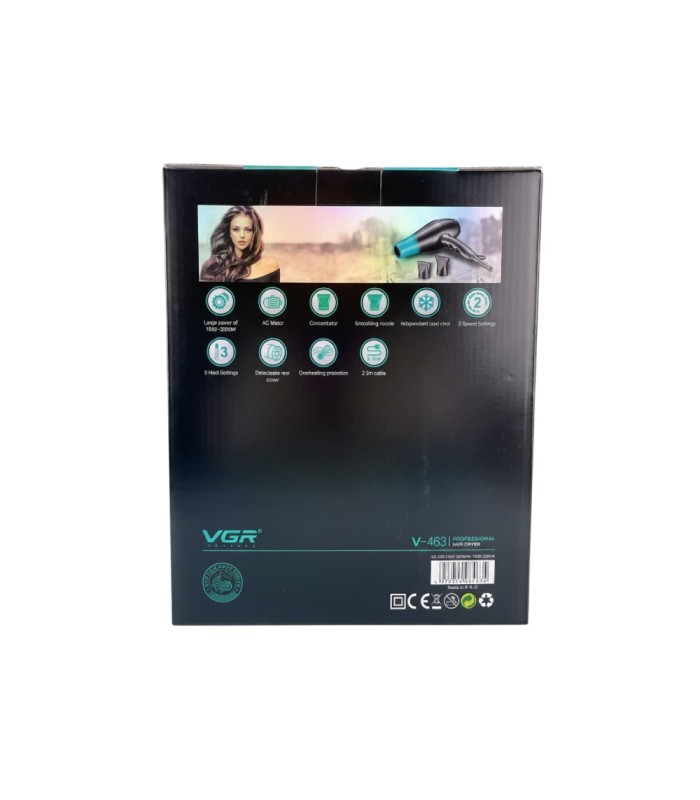 سشوار حرفه ای 1800-2200 وات وی جی آر مدل: V-463