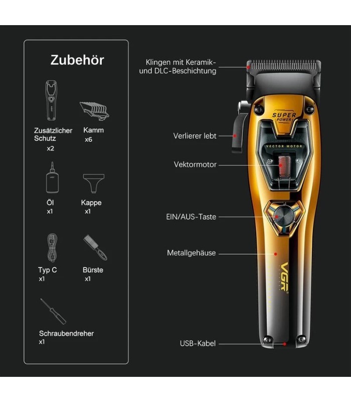 ماشین اصلاح سر و صورت حجم زن وی جی آر مدل: V-668