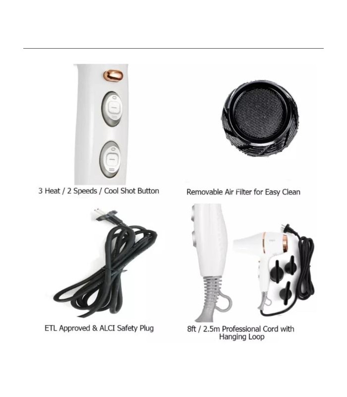 سشوار حرفه ای 1800-2200 وات وی جی آر مدل: V-414