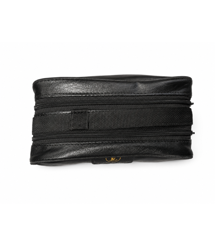 کیف اصلاح دو زیپ مشتری طرح چرمی مشکی کد: PR-1167