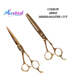 ست قیچی کات و پیتاژ بدون شیار 6 اینچ  طلایی مکسینال کد: 70