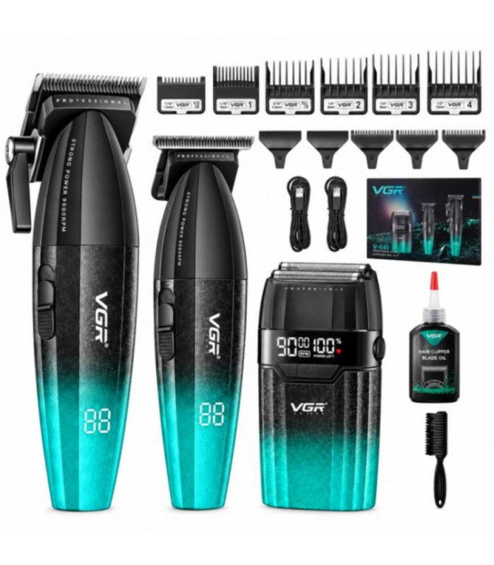 ست ماشین اصلاح حجم زن و خط زن و شیور وی جی آر مدل: V-640 S3 کد: 1460