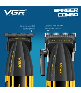 ست حرفه ای 4 کاره حجم زن، خط زن، شیور و سشوار وی جی آر ماسکولار V-285 S4