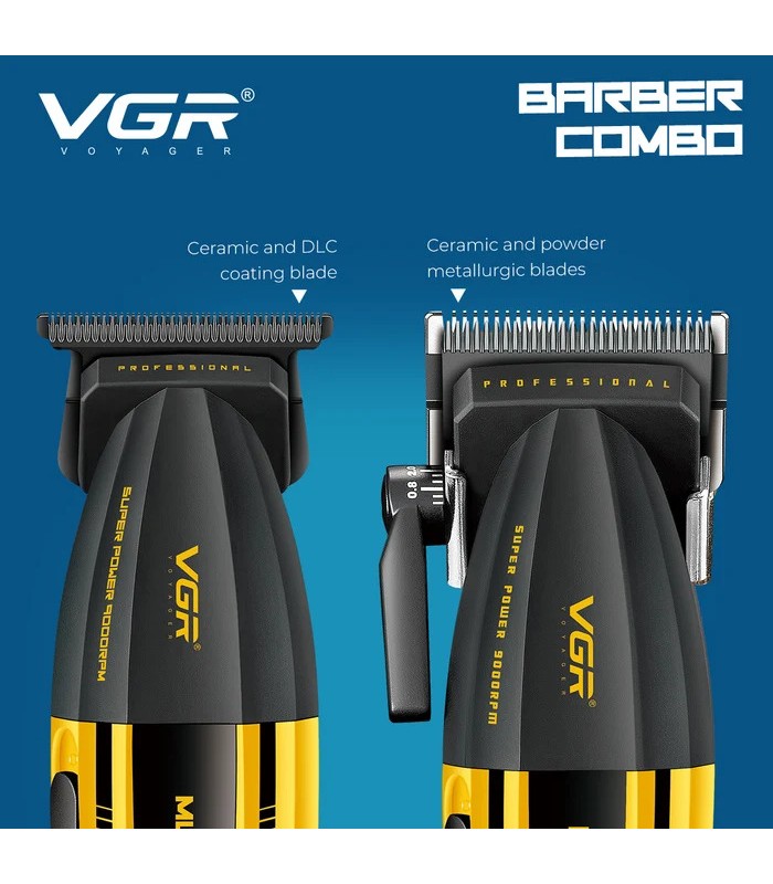 ست حرفه ای 4 کاره حجم زن، خط زن، شیور و سشوار وی جی آر ماسکولار V-285 S4