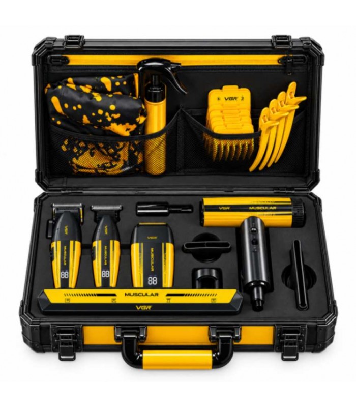 ست حرفه ای 4 کاره حجم زن، خط زن، شیور و سشوار وی جی آر ماسکولار V-285 S4
