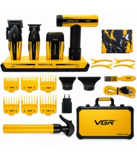 ست حرفه ای 4 کاره حجم زن، خط زن، شیور و سشوار وی جی آر ماسکولار V-285 S4