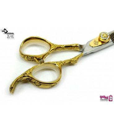 قیچی پیتاژ طلایی کنده کاری شده 5.5اینچ رزونال مدل REZONAL RL-240