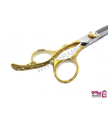 قیچی پیتاژ طلایی چپ دست کنده کاری شده 5.5اینچ رزونال مدل REZONAL RL-240