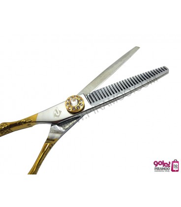 قیچی پیتاژ طلایی چپ دست کنده کاری شده 5.5اینچ رزونال مدل REZONAL RL-240