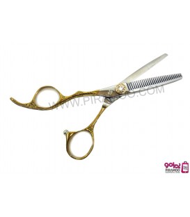 قیچی پیتاژ طلایی چپ دست کنده کاری شده 5.5اینچ رزونال مدل REZONAL RL-240