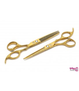 ست قیچی کات و پیتاژ طلایی 6 اینچ فینی کد : Finny 102