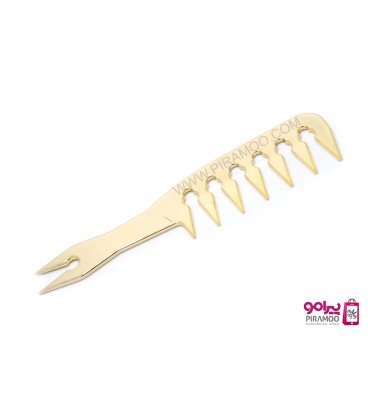 شانه فرم دندانه درشت پلاستیکی طرح پاسینوس طلایی