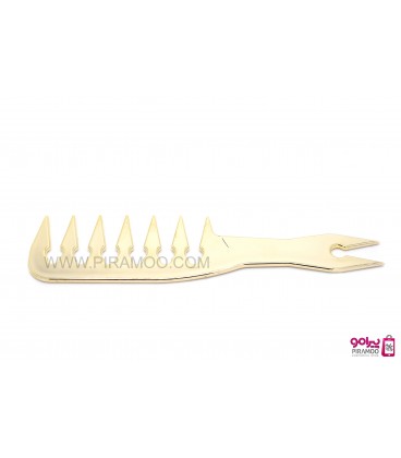 شانه فرم دندانه درشت پلاستیکی طرح پاسینوس طلایی