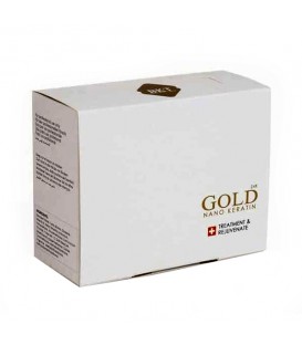 پک کراتین احیاء برند بی کی تی نانو گلد همراه شامپو قبل و بعد قوطی 100 میل  NANO KERATIN GOLD TREATMENT