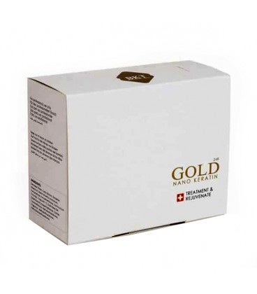 پک کراتین احیاء برند بی کی تی نانو گلد همراه شامپو قبل و بعد قوطی 100 میل  NANO KERATIN GOLD TREATMENT