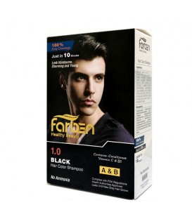 شامپو رنگ مو مشکی فاربن شماره 1.0 حجم 150 میلی لیتر Farben 1.0 Hair color shampoo 150 ml Black
