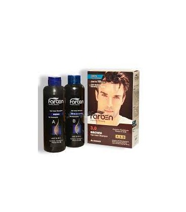 شامپو رنگ مو قهوه ای فاربن شماره 3.0 حجم 150 میلی لیتر Farben 1.0 Hair color shampoo 150 ml BROWN