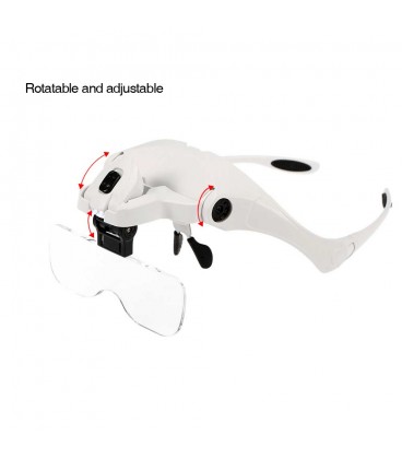 هد لایت عینکی همراه 5 عدسی بزرگنمایی professional magnifying glass