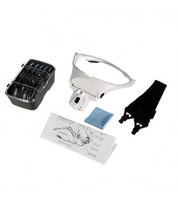 هد لایت عینکی همراه 5 عدسی بزرگنمایی professional magnifying glass