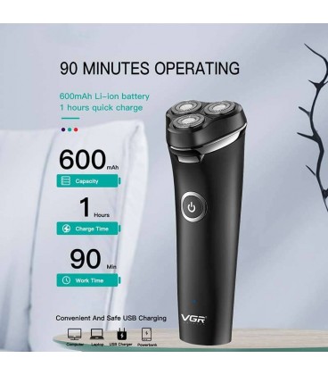 شیور شارژی سه تیغ وی جی آر مدل: VGR V-319
