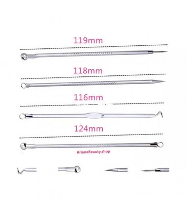 ست چهار عددی ابزار پاکسازی صورت جعبه پلاستیکی