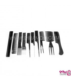 ست 10 عددی شانه آرایشگر همراه کیف نگهداری