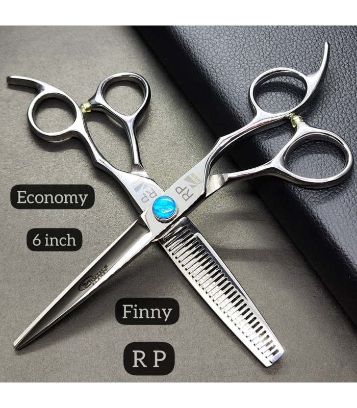 ست قیچی کات و پیتاژ پلاس مشکی 6 اینچ فینی بدون شیار کد: PR-867