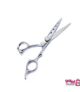 ست قیچی کات و پیتاژ 6 اینچ سفید مشکی تایگر مکس استایل کد : M114N