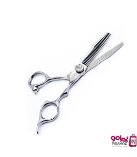 ست قیچی کات و پیتاژ 6 اینچ سفید مشکی تایگر مکس استایل کد : M114N